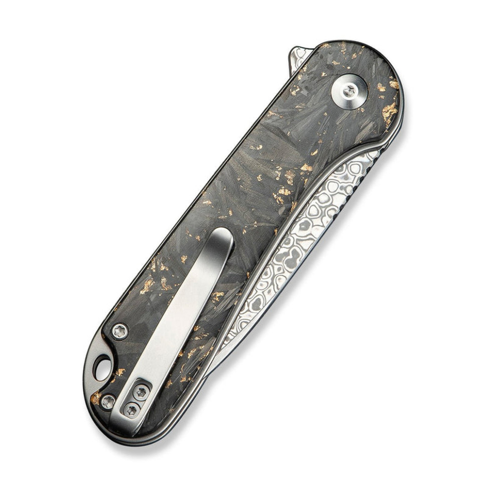 Нож складной карманный Civivi Elementum II, (7.5 см) Damascus / Carbon Fiber & Resin
