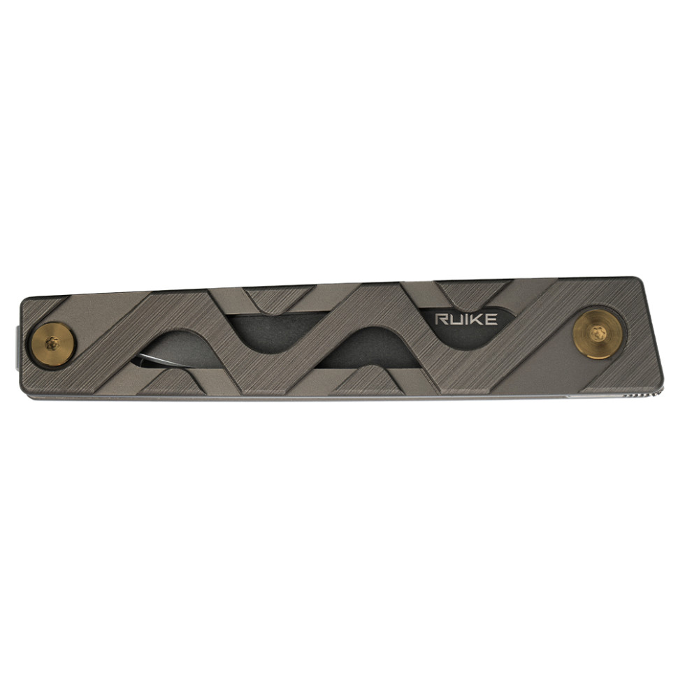 Нож складной туристический Ruike P878-AK, (8.7 см) 14C28N / 6063Aluminum серый