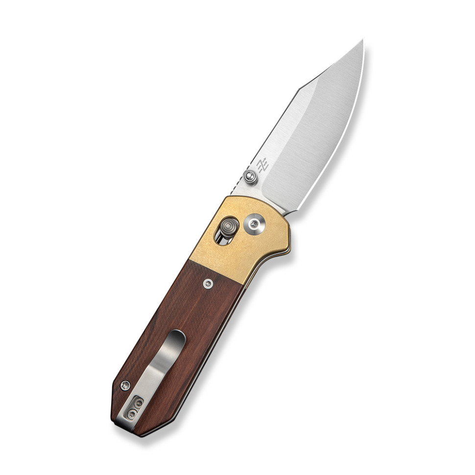 Нож складной карманный Civivi Yonder Clip Point (7.3 см) 14C28N / Wood and Brass натуральний