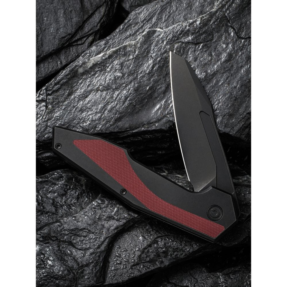 Нож складной туристический Civivi Hypersonic, (9.4 см) 14C28N / Steel & G10 чорно-бордовий