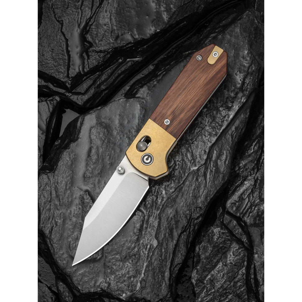 Нож складной карманный Civivi Yonder Clip Point (7.3 см) 14C28N / Wood and Brass натуральний