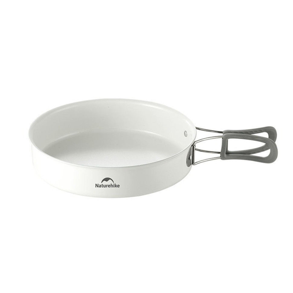 Сковорідка зі складаною ручкою Naturehike CNK2450CF013, 17,5 см, алюміній, біла
