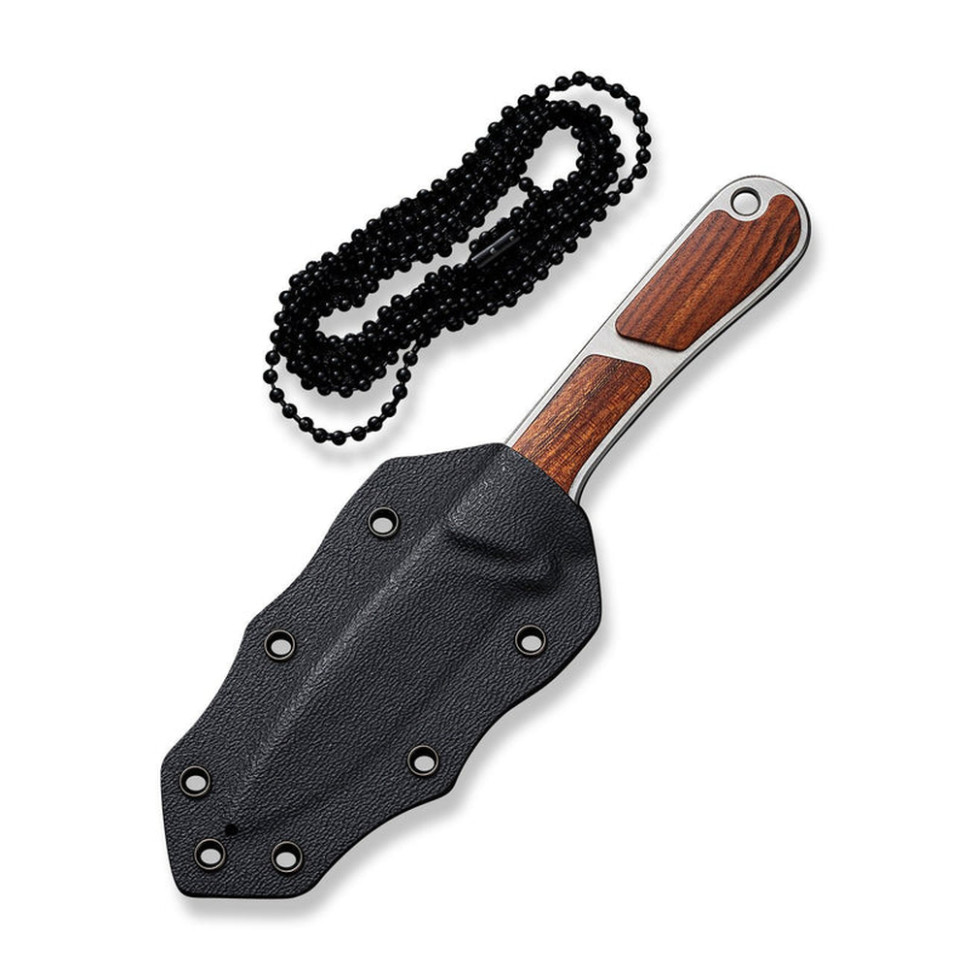 Ніж фіксований кишеньковий Civivi Mini Elementum, (5.7 см) Nitro-V / Guibourtia Wood, дерево з чохлом