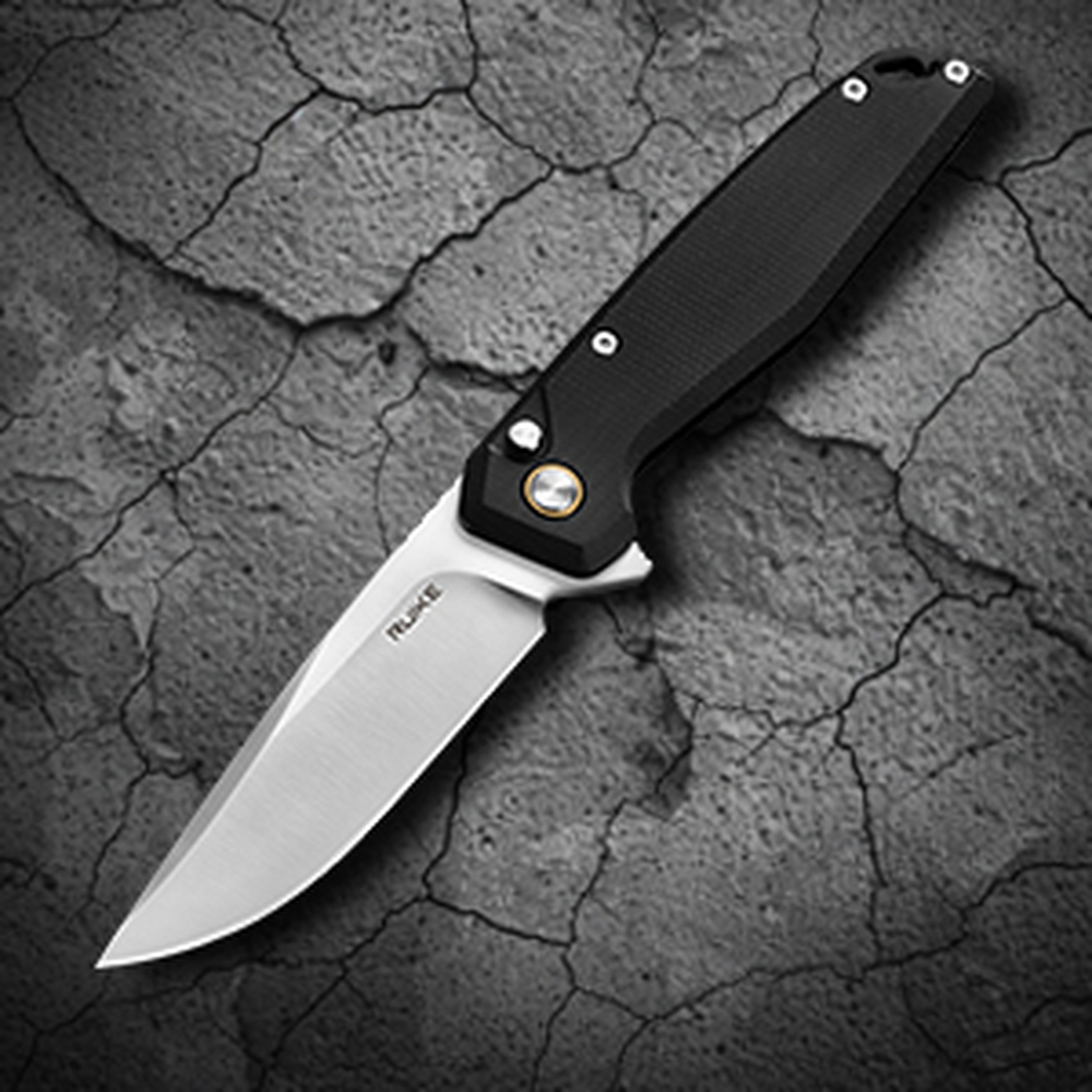 Нож складной туристический Ruike P873-MB, (8.8 см)14C28N / G10 черный