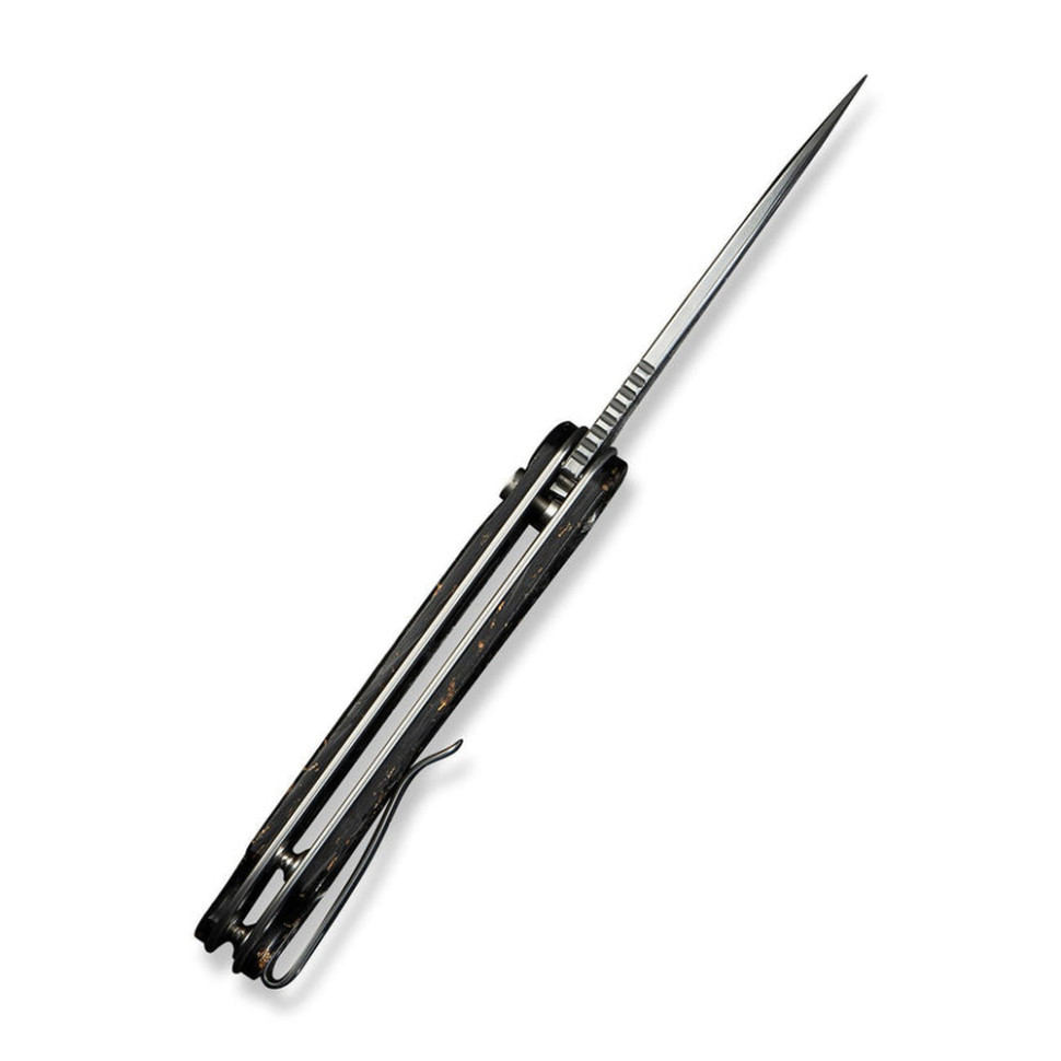 Нож складной карманный Civivi Elementum II, (7.5 см) Damascus / Carbon Fiber & Resin