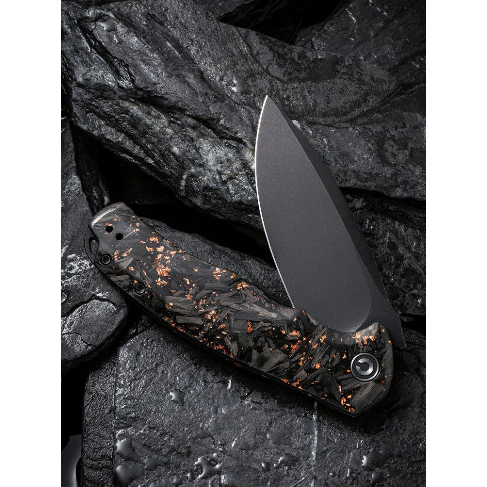 Нож складной туристический Civivi Praxis, (9.5 см) 9Cr18MoV / Carbon Fiber & Resin