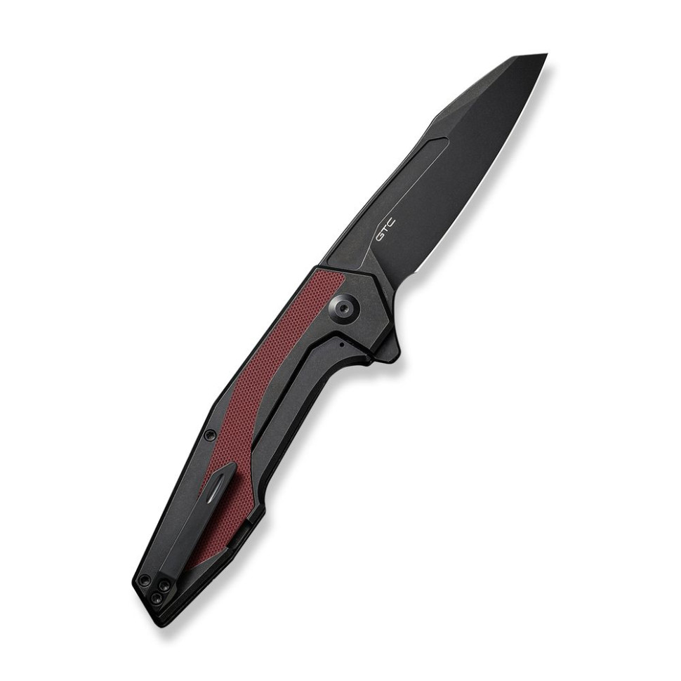 Нож складной туристический Civivi Hypersonic, (9.4 см) 14C28N / Steel & G10 чорно-бордовий