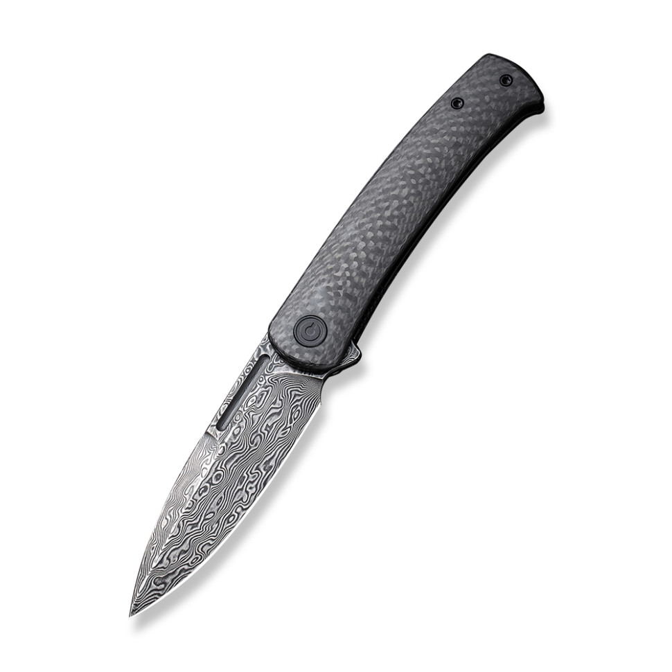 Нож складной туристический Civivi Caetus Flipper, (8.8 см) Damascus / Carbon Fiber