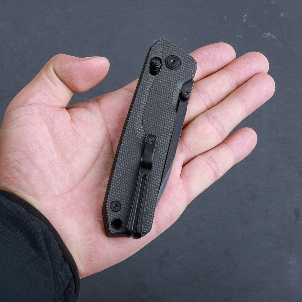 Ніж складаний туристичний SRM Rubik 7228B-MB2 (8.7 см) 140Cr / Micarta чорний, фото 7