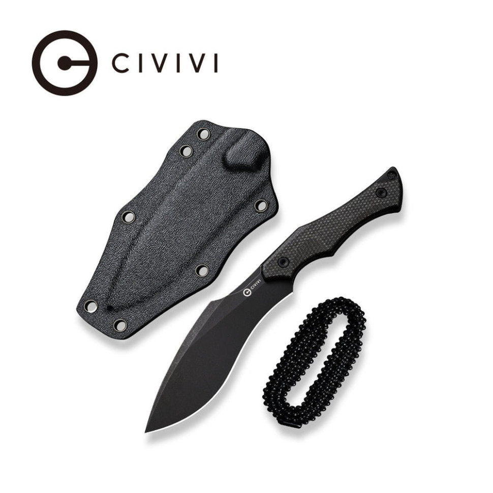 Ніж фіксований тактичний Civivi Vaquita II, (8.1 см) Nitro-V / Micarta чорний