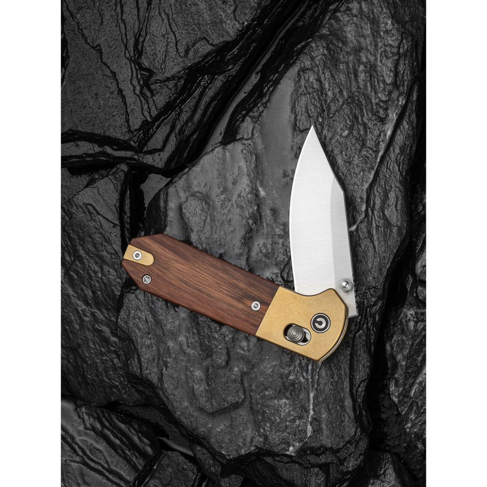 Нож складной карманный Civivi Yonder Clip Point (7.3 см) 14C28N / Wood and Brass натуральний