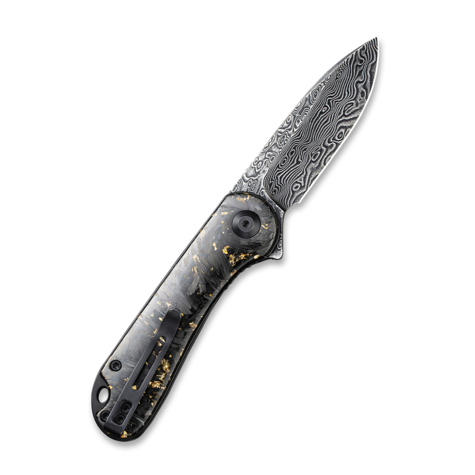 Нож складной карманный Civivi Elementum, (7.5 см) Damascus / Carbon Fiber серый