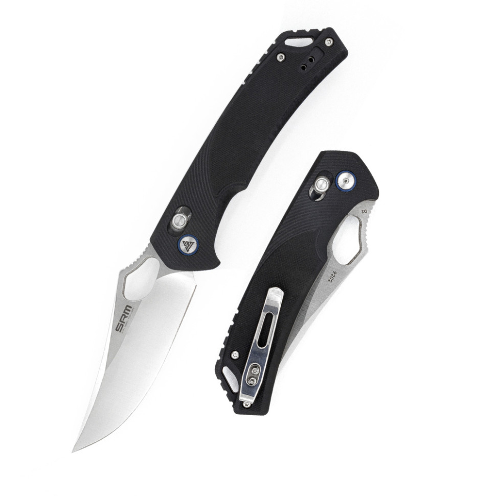 Ніж складаний туристичний SRM Retriever 9202 (9 см) D2 / G10 чорний, фото 6