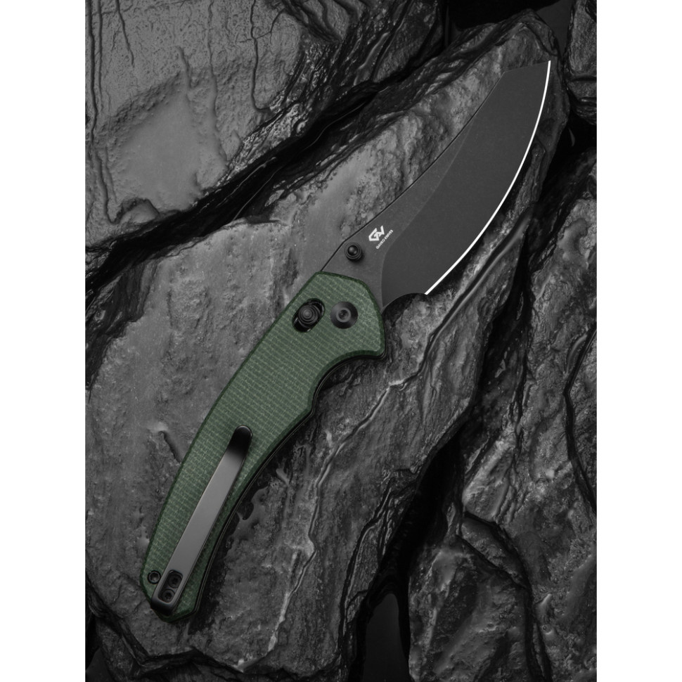 Ніж складаний туристичний Civivi Sixgill, (8.7 см) Nitro-V / Micarta темно-зелений, фото 11
