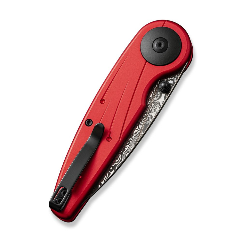 Ніж складаний туристичний Civivi Starflare, (8.4 см) Damascus / Aluminum червоний