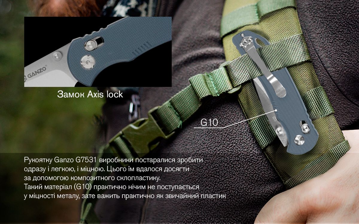 Ніж складаний Ganzo G7531-GY