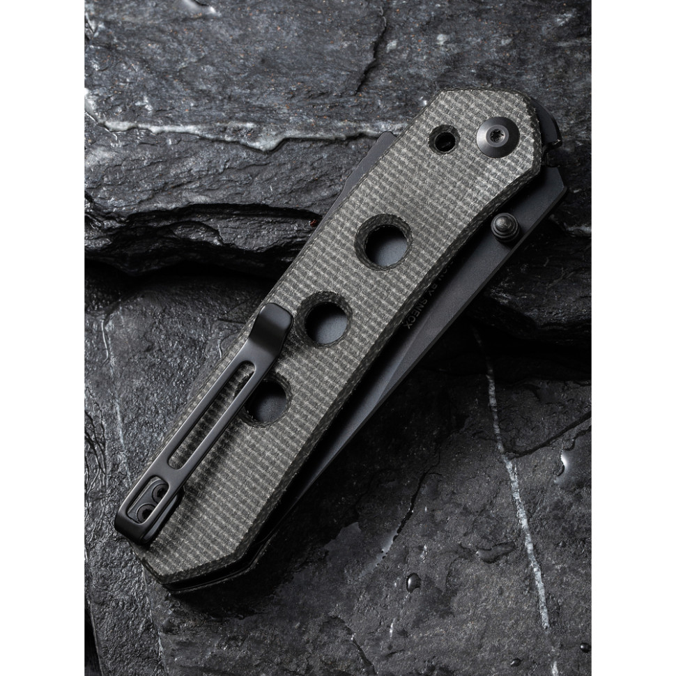 Нож складной туристический Civivi Vision FG, (8.9 см) Nitro-V / Micarta темно-серый