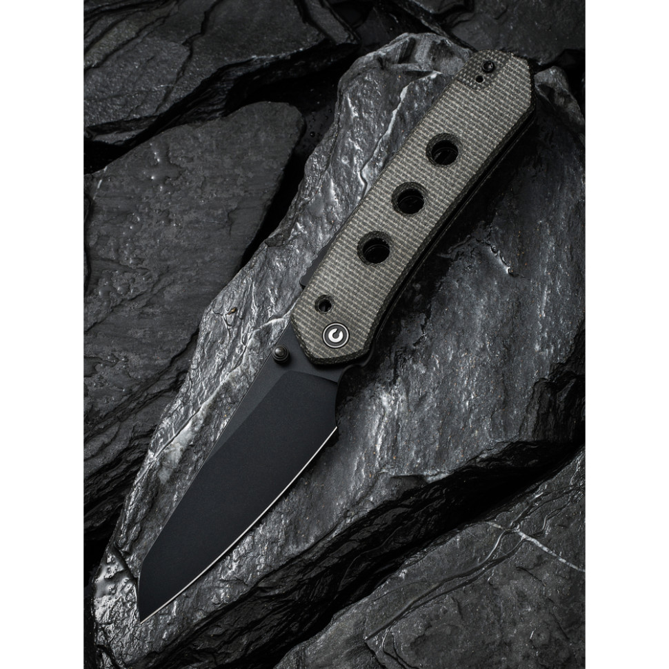 Нож складной туристический Civivi Vision FG, (8.9 см) Nitro-V / Micarta темно-серый