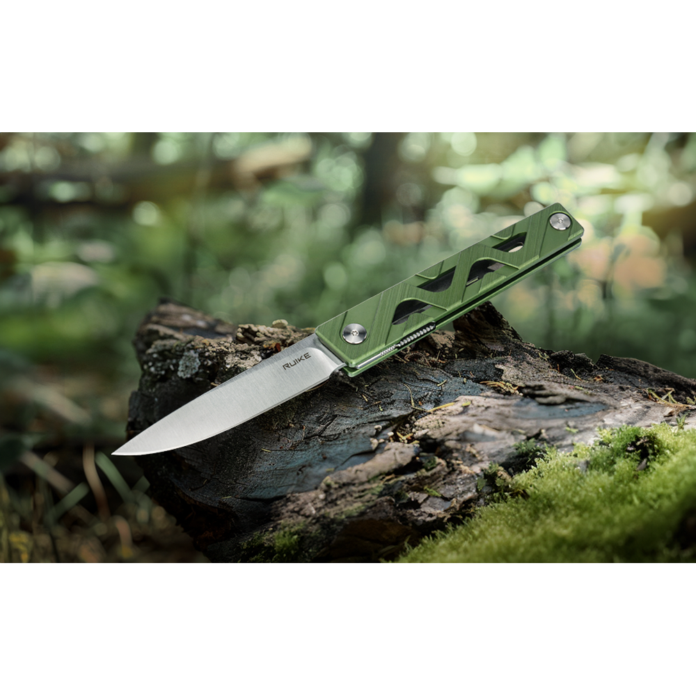 Ніж складаний туристичний Ruike P878-AG, (8.7 см) 14C28N / 6063Aluminum зелений, фото 21