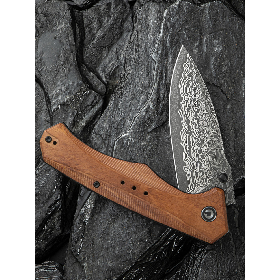 Ніж складаний туристичний Civivi Photonix, (9.4 см) Damascus / Guibourtia Wood, фото 12