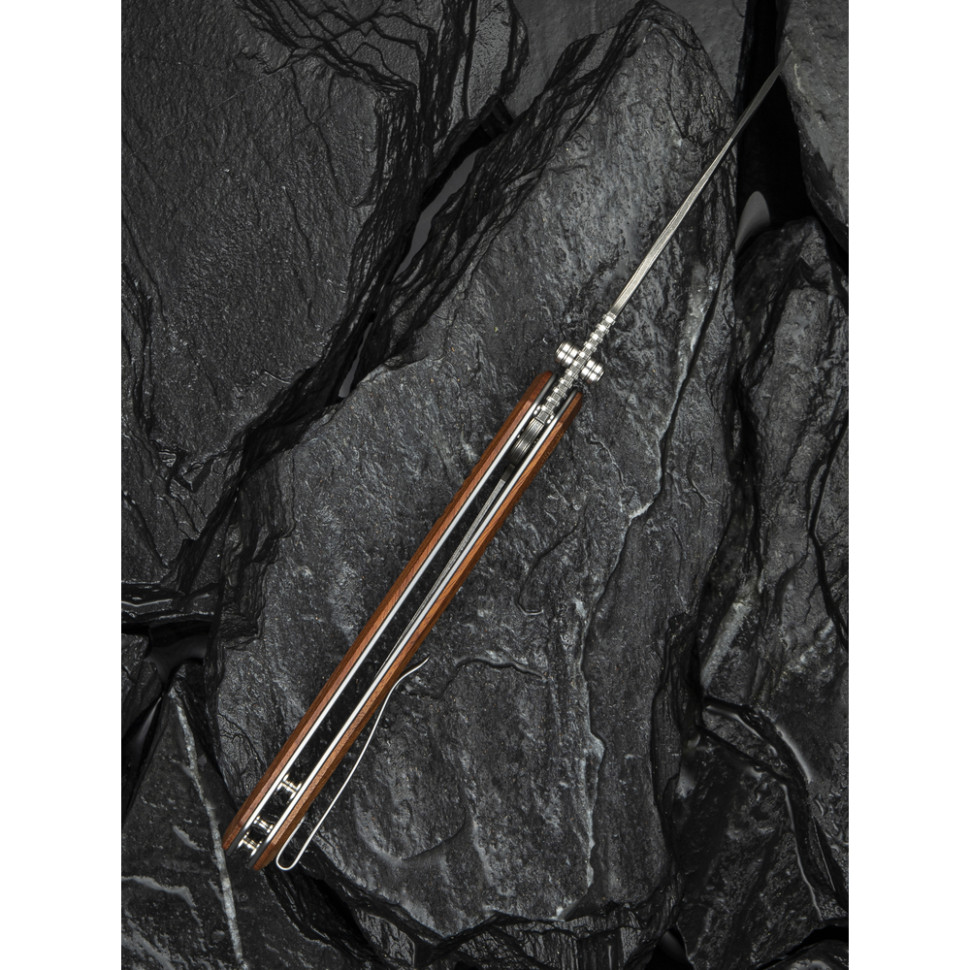 Нож складной туристический Civivi Placoid, (9.3 см) Damascus / Guibourtia Wood
