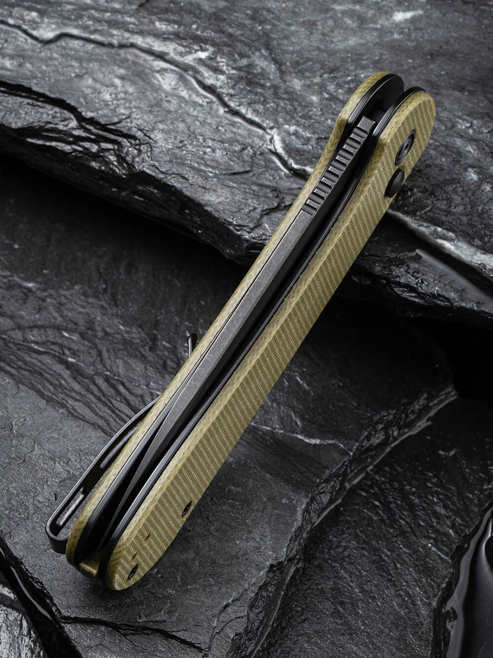 Нож складной туристический Civivi Elementum Pocket, (8.9 см) 14C28N / Micarta оливковый