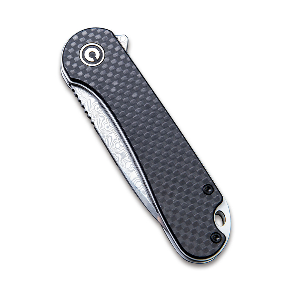 Ніж складаний кишеньковий Civivi Elementum, (7.5 см) Damascus / Carbon Fiber & G10