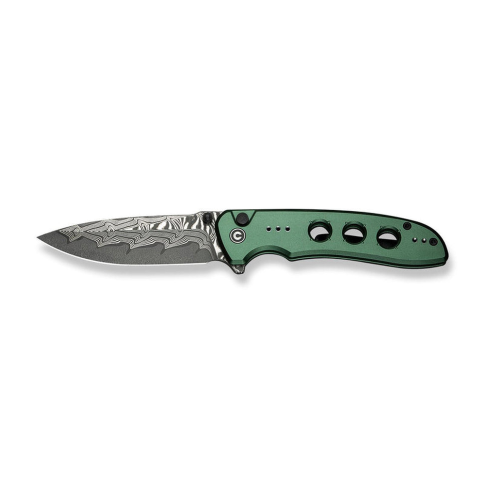 Нож складной туристический Civivi Hyperpulse, (8.9 см) Damascus / Aluminum темно-зеленый