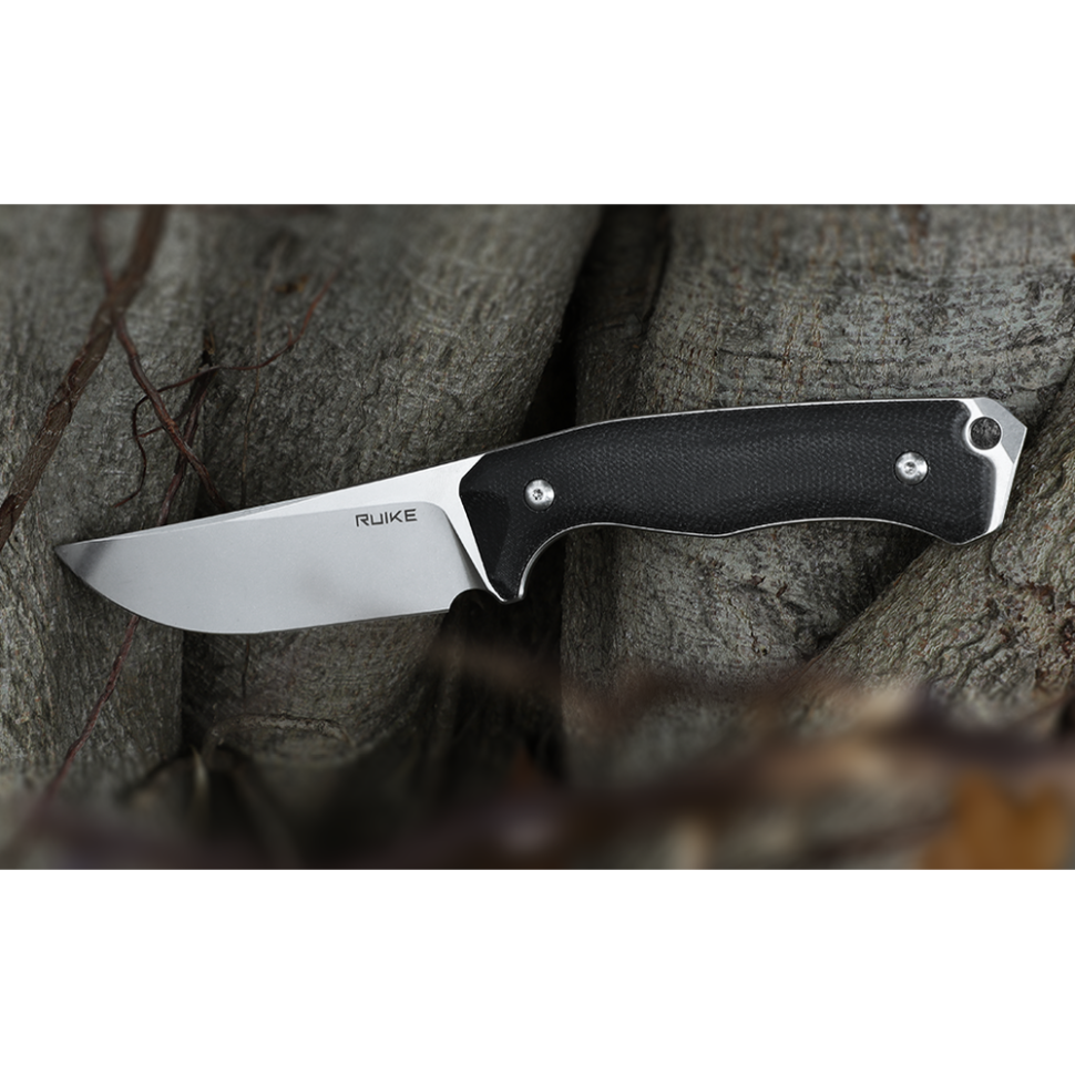 Нож охотничий с фиксированным клинком  Ruike F186-MB, (11.8 см) D2 / Micarta черный