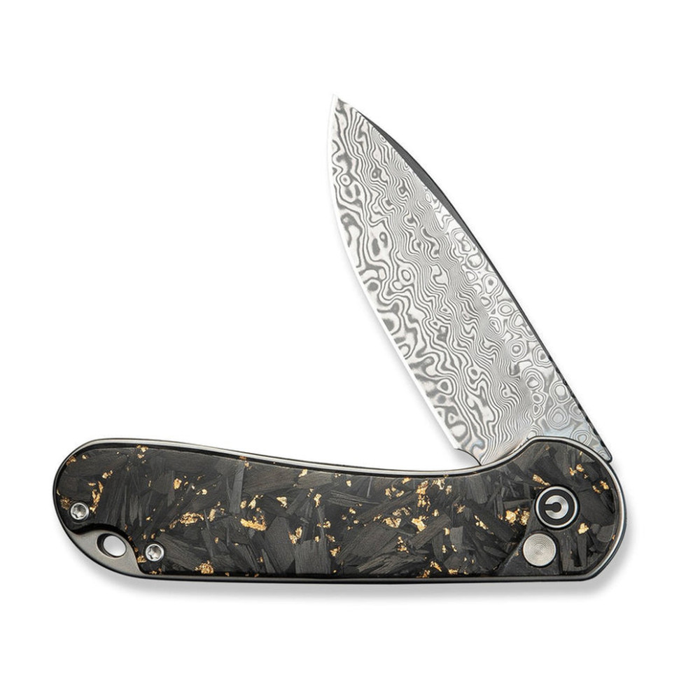 Нож складной карманный Civivi Elementum II, (7.5 см) Damascus / Carbon Fiber & Resin