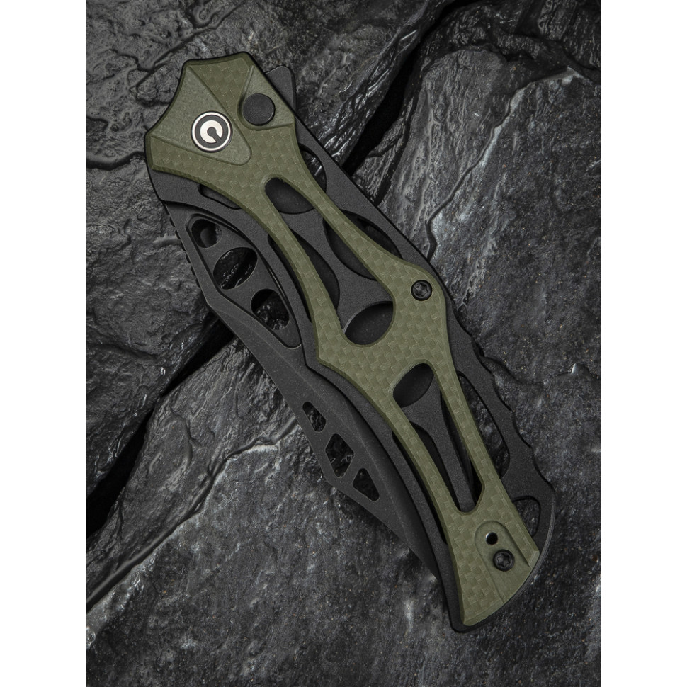 Ніж складаний туристичний Civivi Biophase, (8.9 см) Nitro-V / Aluminum & G10 чорно-зелений, фото 13