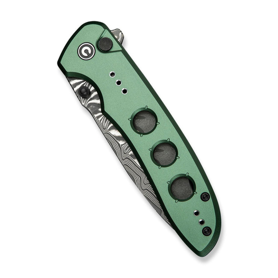 Нож складной туристический Civivi Hyperpulse, (8.9 см) Damascus / Aluminum темно-зеленый
