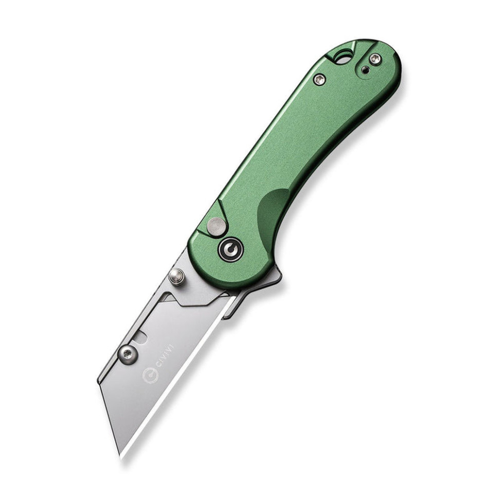 Ніж трапеція складаний кишеньковий Civivi Elementum Utility, (5.8 см) 6Cr13 / Aluminum зелений