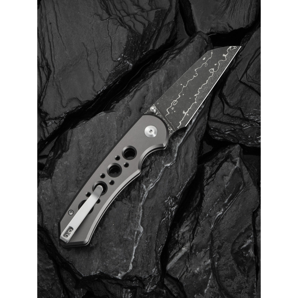 Ніж складаний туристичний Civivi Pragma Prime, (8.9 см) Damascus / Aluminum сірий, фото 11
