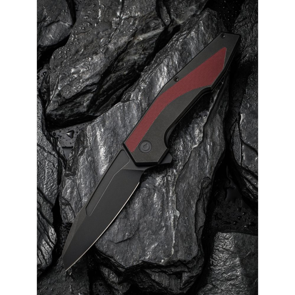 Нож складной туристический Civivi Hypersonic, (9.4 см) 14C28N / Steel & G10 чорно-бордовий