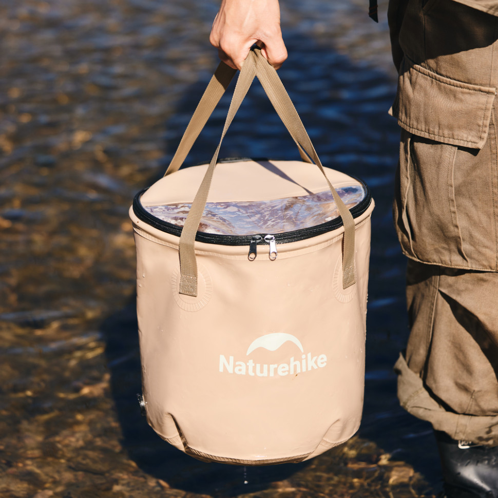 Складане відро для води з ЕВА Naturehike CNK2350CF010, 20 л, бежевий