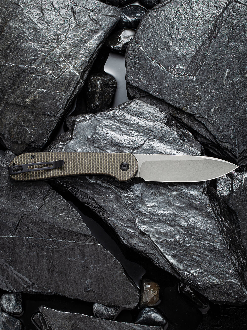 Нож складной туристический Civivi Elementum Pocket, (8.9 см) 14C28N / Micarta серый