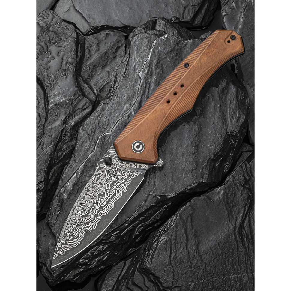 Ніж складаний туристичний Civivi Photonix, (9.4 см) Damascus / Guibourtia Wood, фото 10