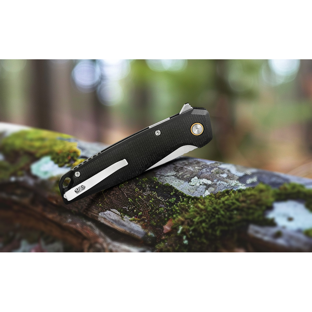 Нож складной туристический Ruike P873-MB, (8.8 см)14C28N / G10 черный