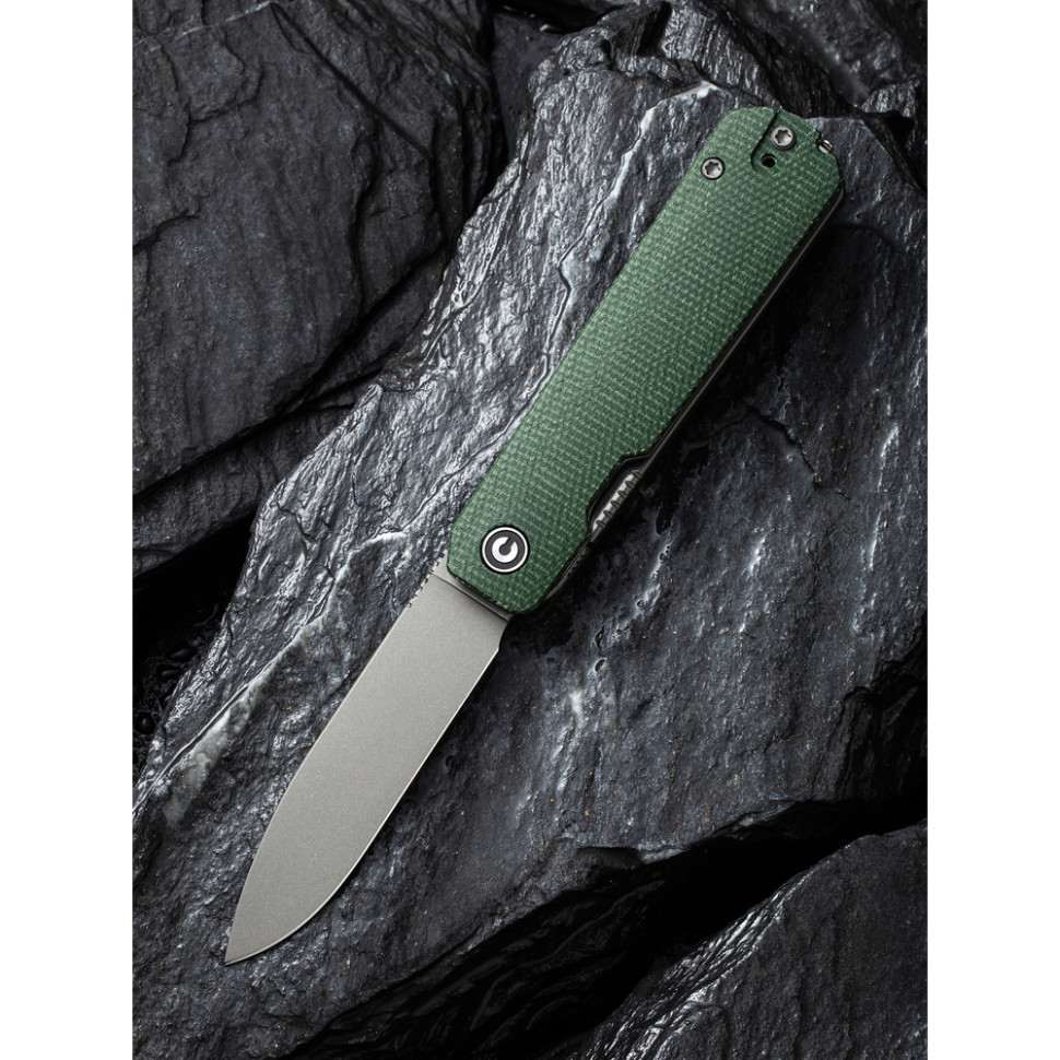 Ніж складаний кишеньковий Civivi Sendy, (7.2 см) Nitro-V / Micarta темно-зелений