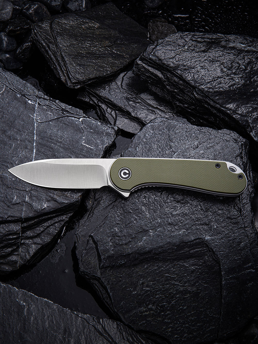 Нож складной карманный Civivi Elementum, (7.5 см) D2 / G10 оливковый