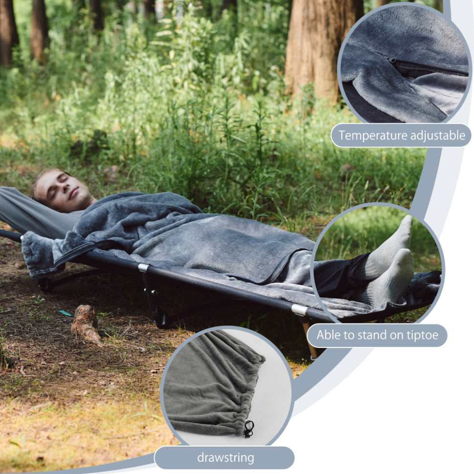 Підкладка для спального мішка Naturehike CNK2450WS024, фліс, графіт