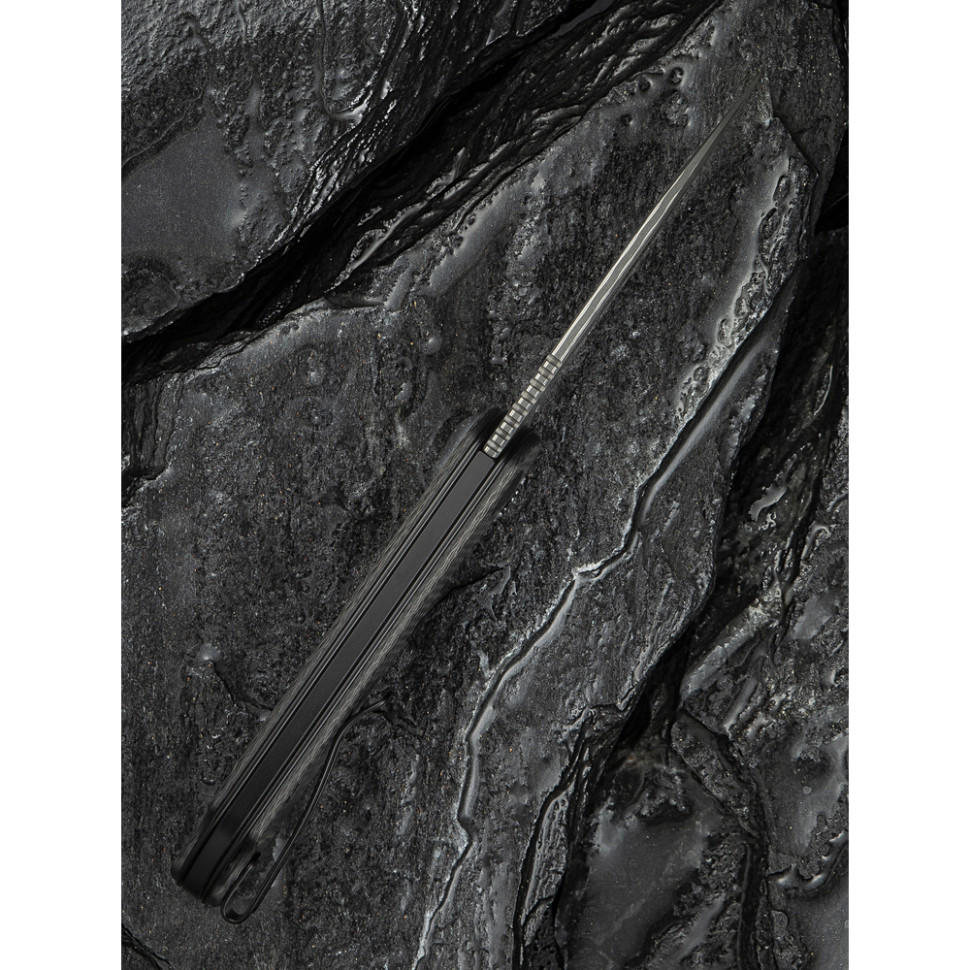 Нож складной карманный Civivi Elementum Slip Joint, (7.5 см) Damascus / Carbon Fiber серый
