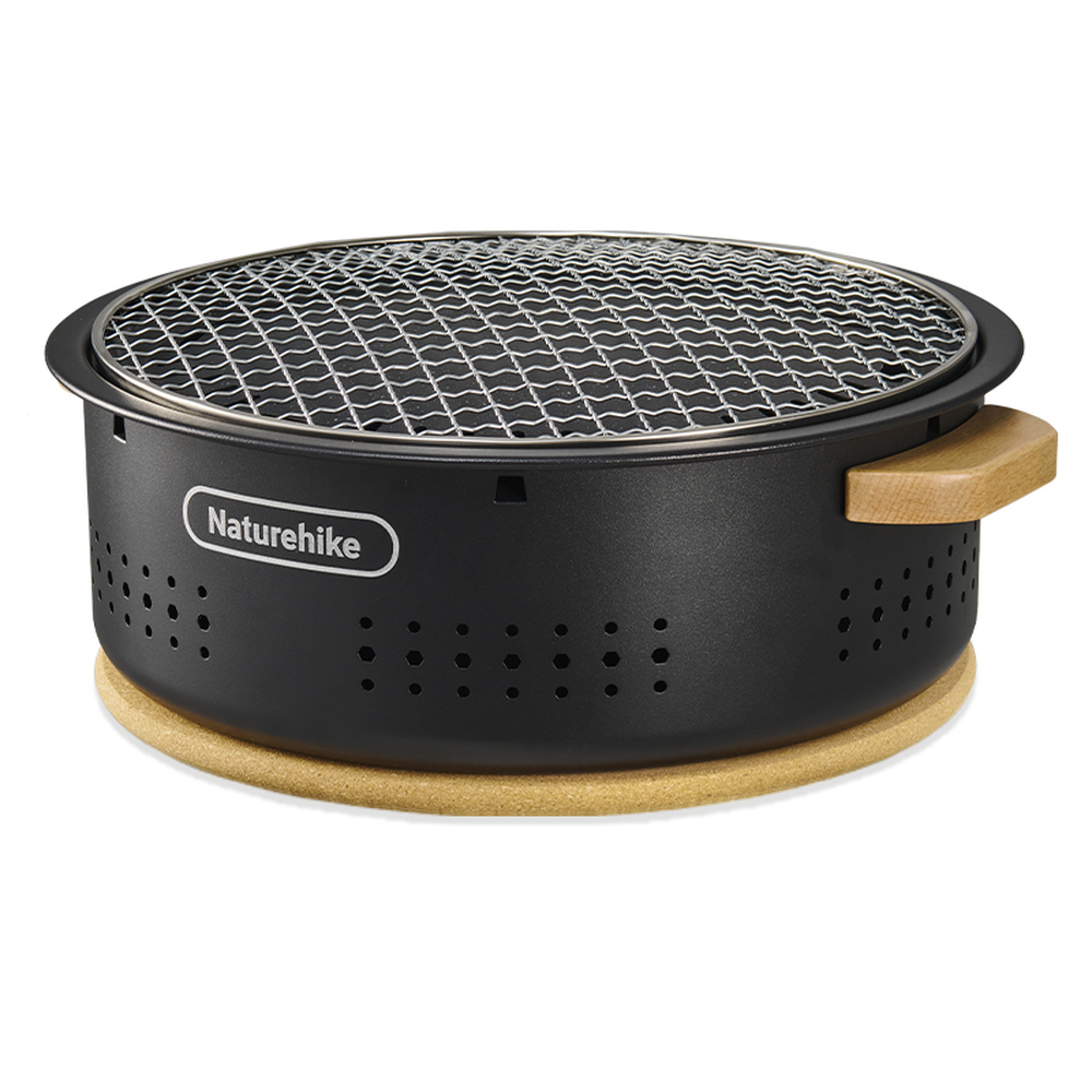 Настільна кругла піч із решіткою гриль Naturehike CNK2550CF010, 36*32.6*12 см, хромоване залізо