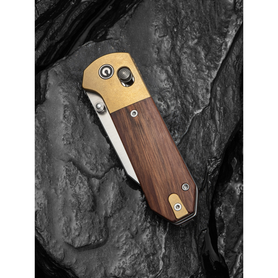 Нож складной карманный Civivi Yonder Clip Point (7.3 см) 14C28N / Wood and Brass натуральний