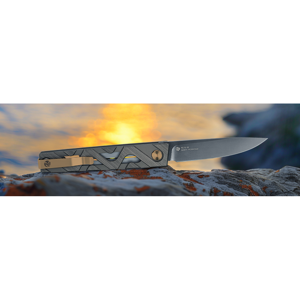 Ніж складаний туристичний Ruike P878-AG, (8.7 см) 14C28N / 6063Aluminum зелений, фото 19