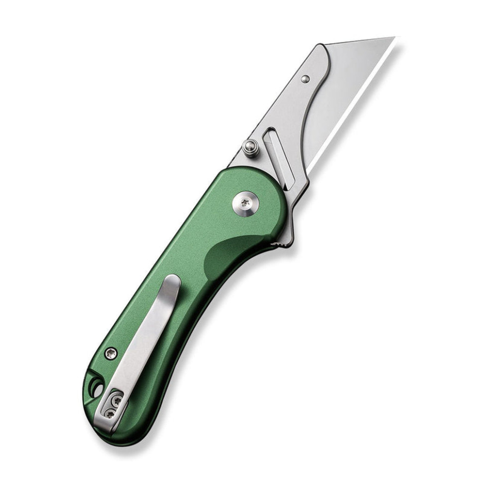 Ніж трапеція складаний кишеньковий Civivi Elementum Utility, (5.8 см) 6Cr13 / Aluminum зелений