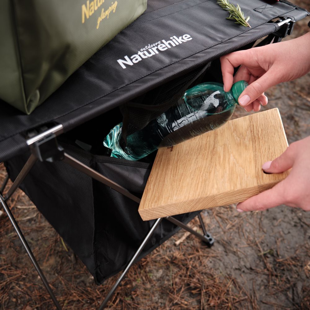 Стіл розкладний з коробкою для зберігання Naturehike NH19JJ084, 1680D Oxford / алюміній, чорний