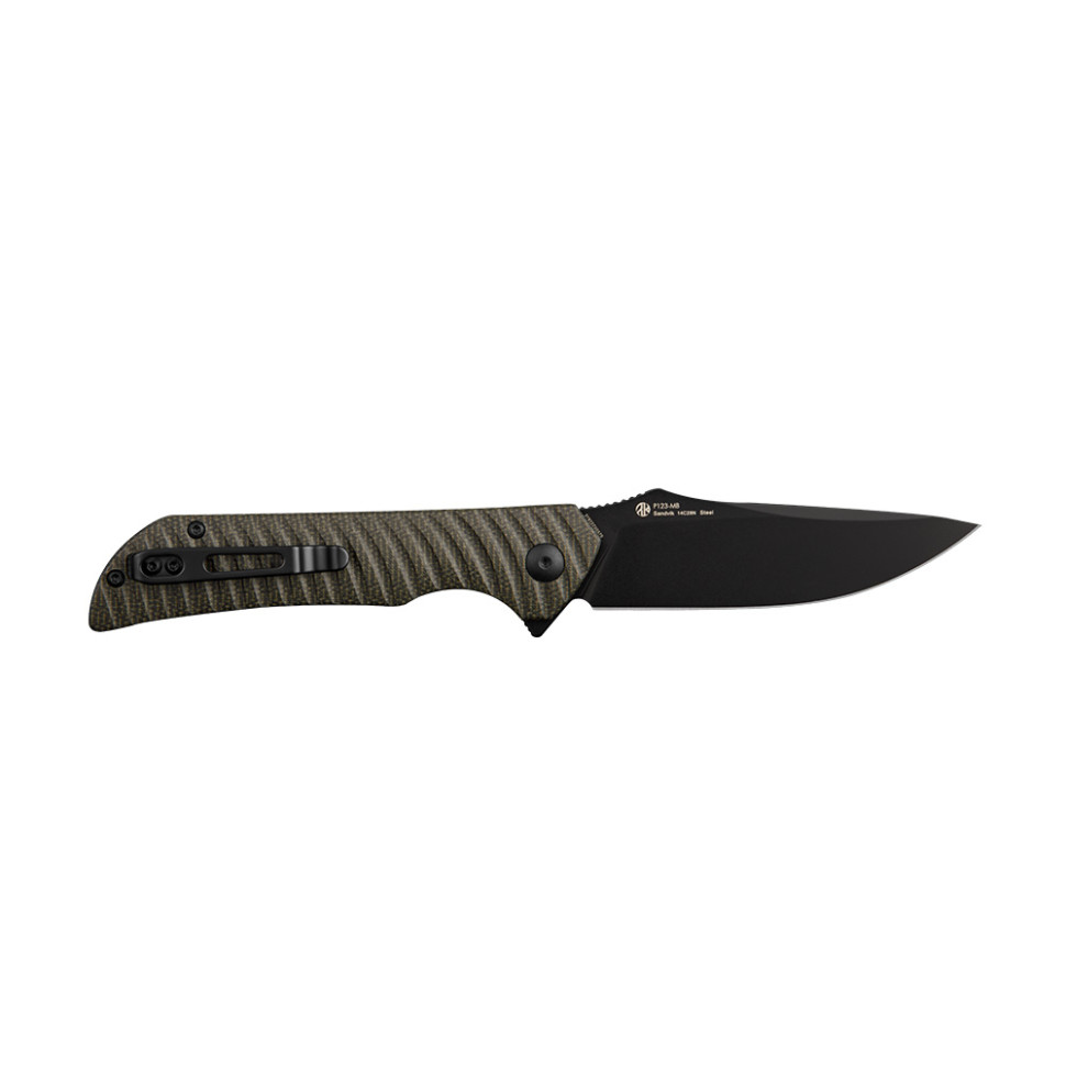 Ніж складаний туристичний Ruike P123-MB, (9.2 см) 14C28N / мікарта коричневий