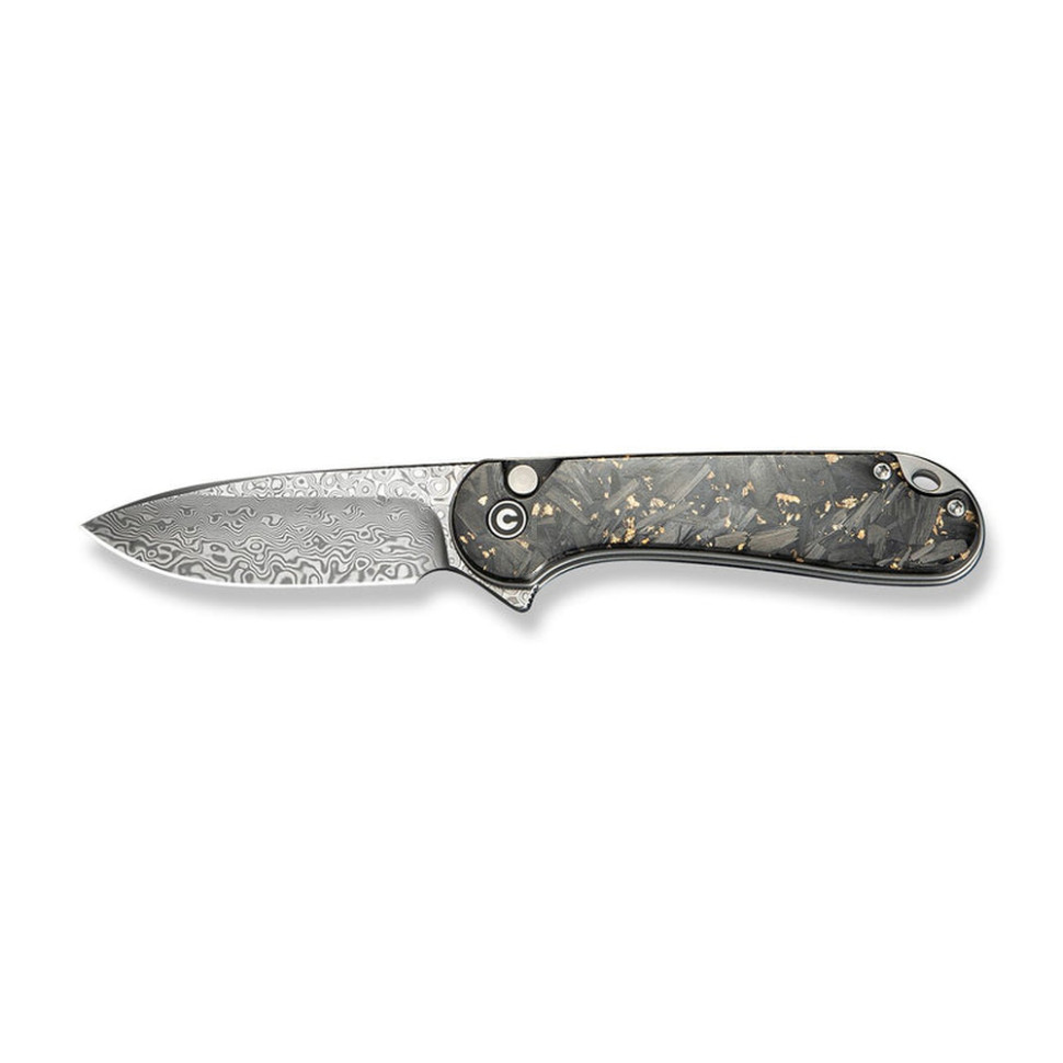 Нож складной карманный Civivi Elementum II, (7.5 см) Damascus / Carbon Fiber & Resin
